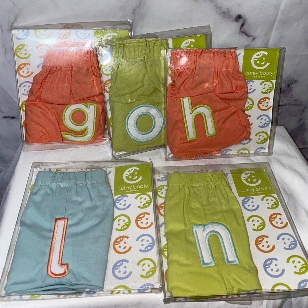 5 pair of Cutey Booty Baby Diaper Cover Size 0-1 Year.